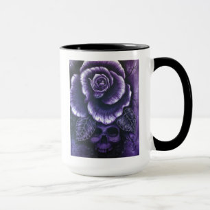 Caneca "Purple Haze" Dois Tons Crânio e Rosa Mug