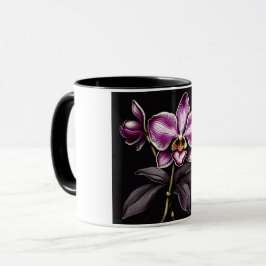 Caneca "Purple Orchid Mug - Floral Elegance Cup"
