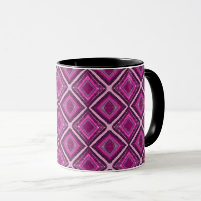 Caneca Purple Pink Diamond Pattern (Frente Esquerda)