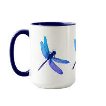 Púrpura e Blue Dragonfly Combo Mug