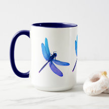 Púrpura e Blue Dragonfly Combo Mug