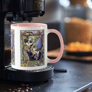 Caneca Púrpura Floral Loura