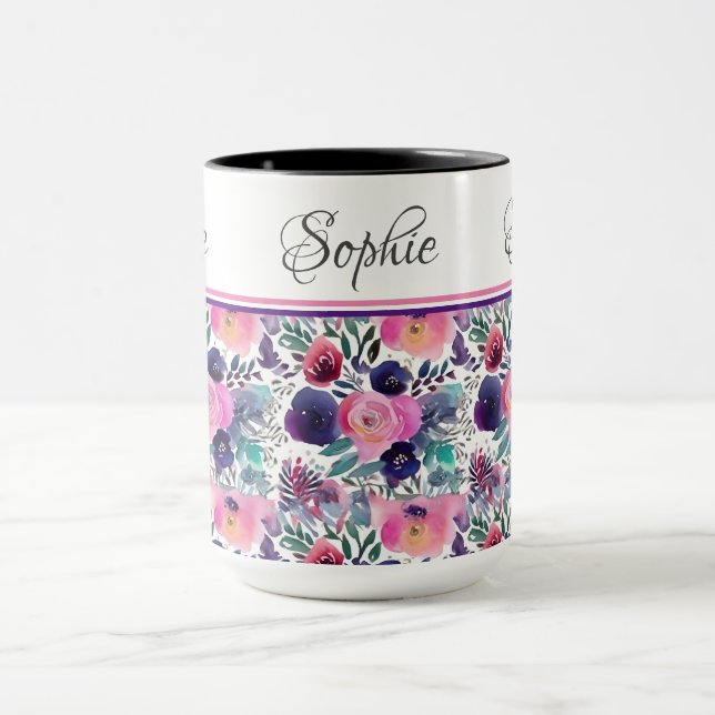 Caneca Púrpura Floral Rosa (Centro)