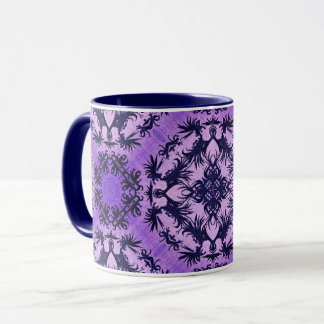 Caneca Púrpura Gótica Vitoriana e Azul Escuro
