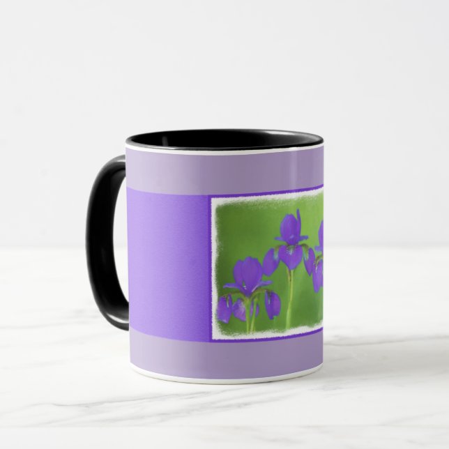 Caneca Púrpura Iris - Arte Flor Original (Frente Esquerda)