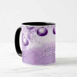 Caneca Púrpura Ornações Férias de Natal Mug