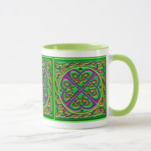 Caneca Quadrado cerâmico celta verde