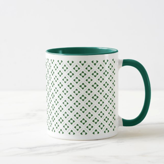 Caneca Quadrado de Lotus do verde de caçador (Direita)