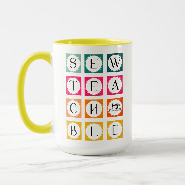 Caneca Quadrados Coloridos Sewteachable (Esquerda)