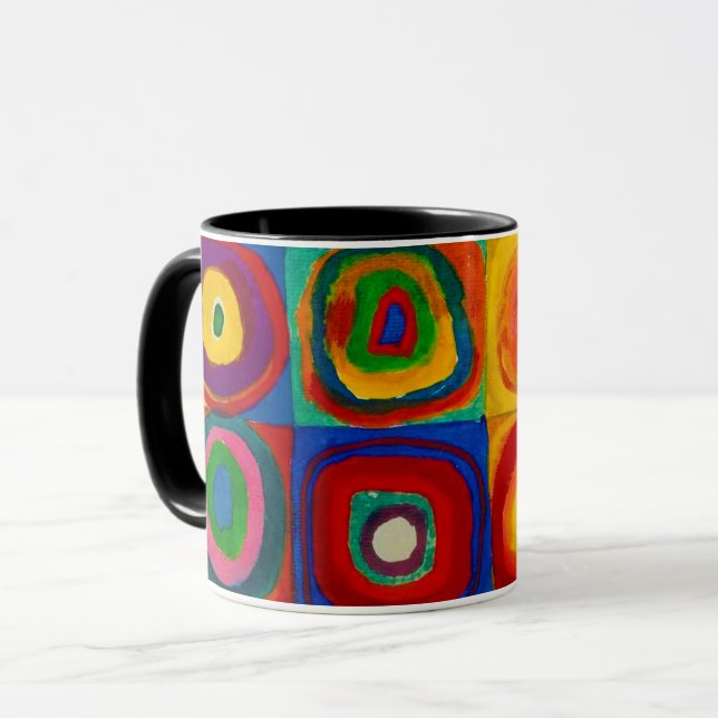 Caneca Quadrados com Círculos, Abstrato, Wassily Kandinsk (Frente Esquerda)