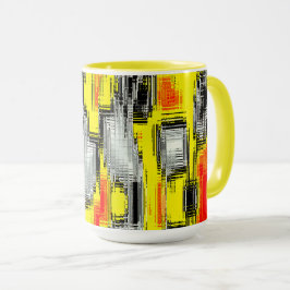 Caneca quadrados de abstrato formados a partir de arranhõ