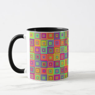 Caneca Quadrados Geométricos Coloridos