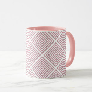 Caneca Quadrados geométricos cor-de-rosa