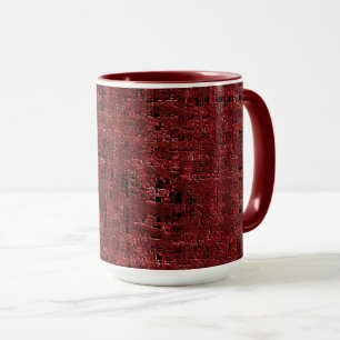Caneca Quadrados pequenos vermelhos sobrepostos empapados