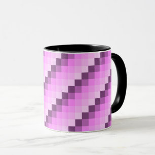 Caneca Quadrados Rosa e Roxo