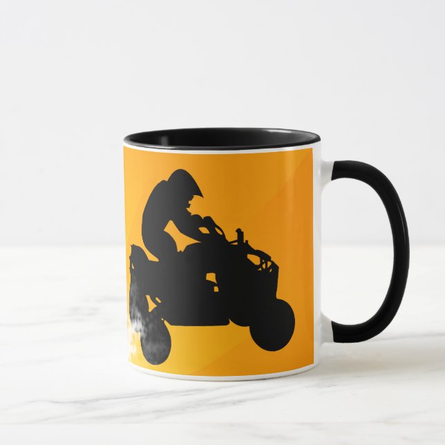 Caneca quadriláteros. por do sol alaranjado (Direita)