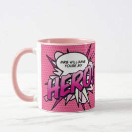 Caneca Quadrinho de Arte Pop Personalizado Você é meu HER