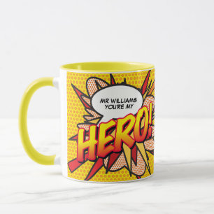 Caneca Quadrinho de Arte Pop Personalizado Você é meu HER