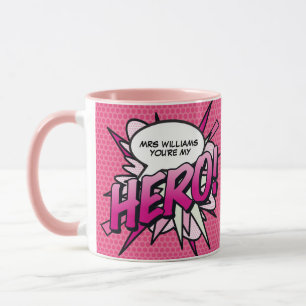 Caneca Quadrinho Personalizado Você é meu HERÓI Pop Art