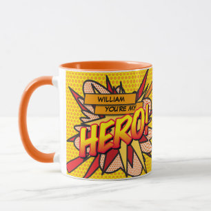 Caneca Quadrinho Personalizado Você é meu HERÓI Pop Art