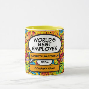 Caneca Quadrinhos Divertidos do Melhor Funcionário do Mun