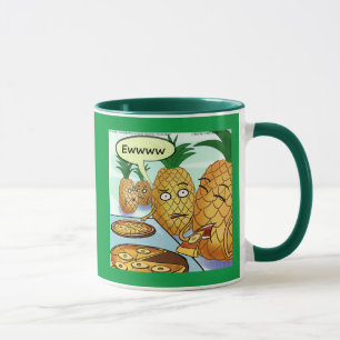 Caneca Quadrinhos engraçados de abacaxi pizza LTCartoons 