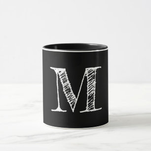 Caneca Quadro Branco Personalizado Monograma Chá Preto