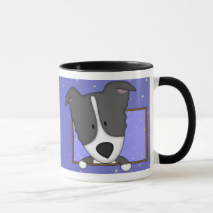 Caneca quadro de border collie dos desenhos