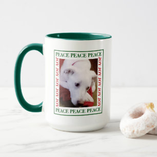 Caneca Quadro de Foto de Paz e Alegria Simples Cachorro F