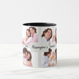 Caneca Quadro de Retângulo de Colagem de Fotos da Família