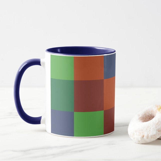 Caneca Quadro de verificação colorido (Com Donut)