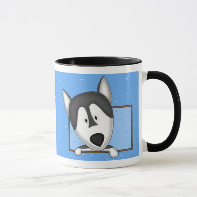 Caneca quadro do Malamute do Alasca dos desenhos (Direita)