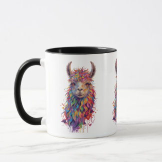 Caneca Quadro Whimsical Rainbow Llama