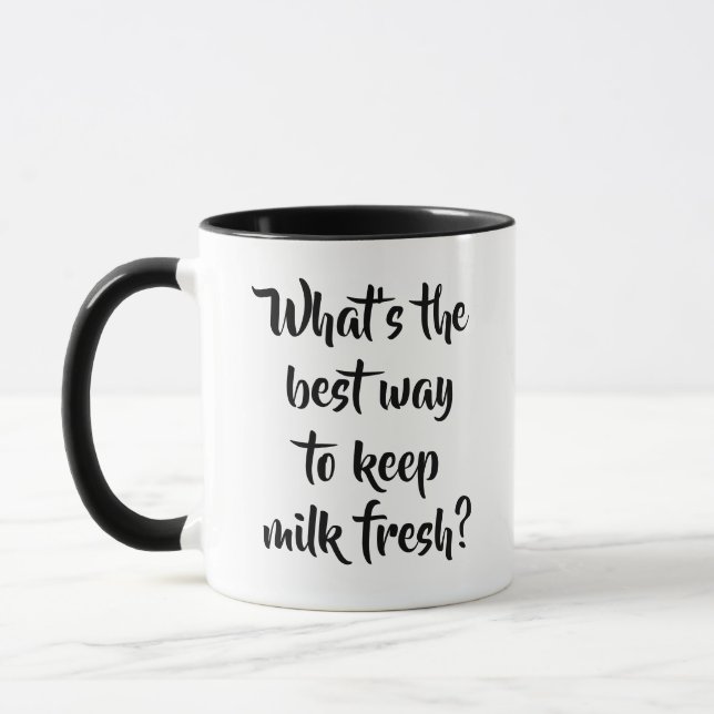 Caneca Qual é a Melhor Maneira de Manter o Leite Fresco H (Esquerda)