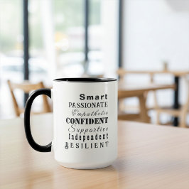 Caneca Qualidades de Mulheres Excelentes, Mug Inspiracion