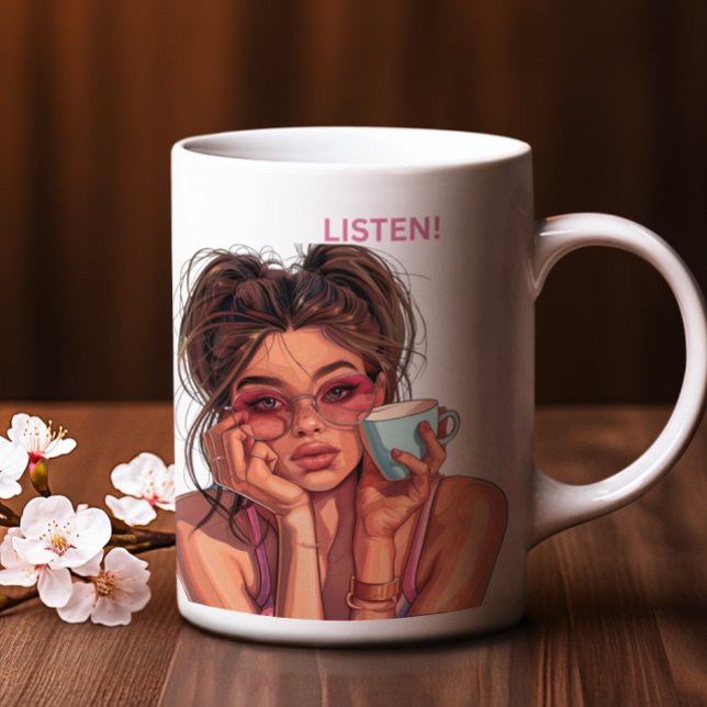 Caneca "Qualquer coisa que eu digo ou faço antes do café" (Anything I say or do before coffee, I don't )