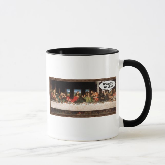 Caneca Quando Comemos? - Janto Engraçado Último Feriado d (Direita)