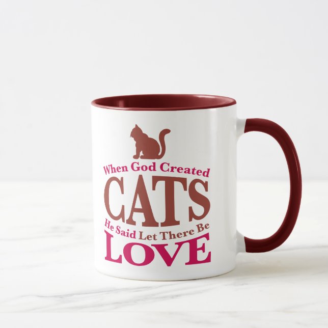 Caneca Quando Deus Criou Gatos (Direita)