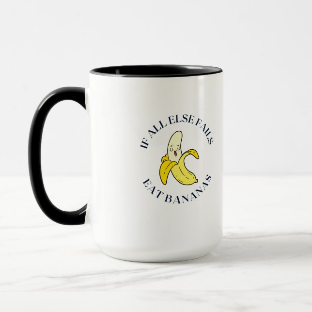 Caneca Quando tudo o resto falhar comer bananas (Esquerda)
