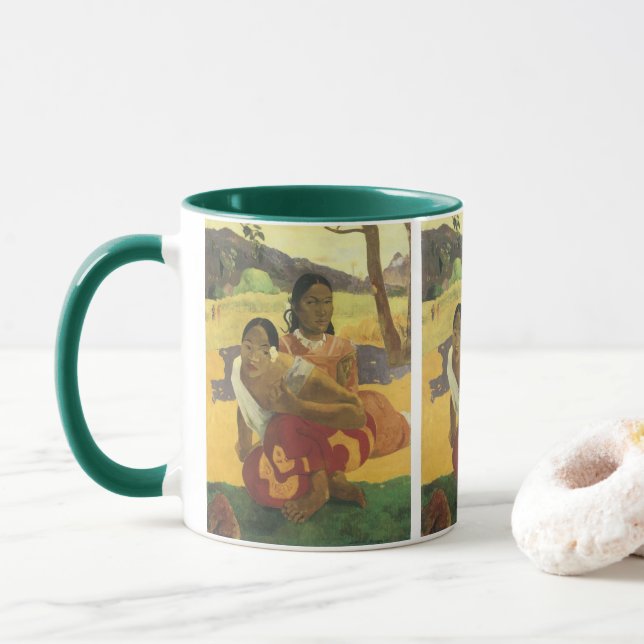 Caneca Quando você vai se Casado de Paul Gauguin, Arte Vi (Com Donut)