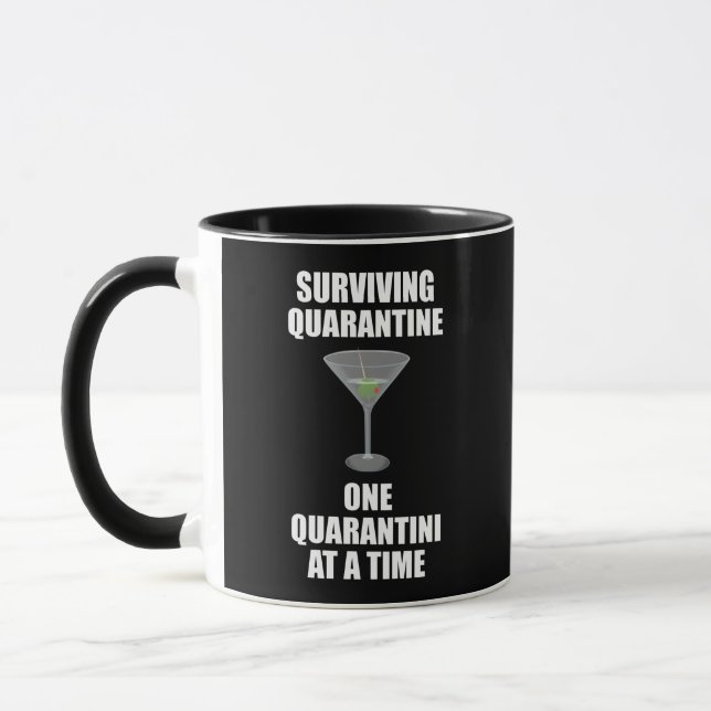 Caneca Quarentena Sobrevivente Um Quarantini De Cada Vez (Esquerda)