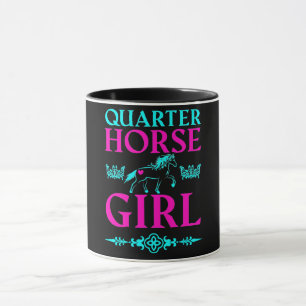 Caneca Quarter Horse Girl in Aqua and Pink