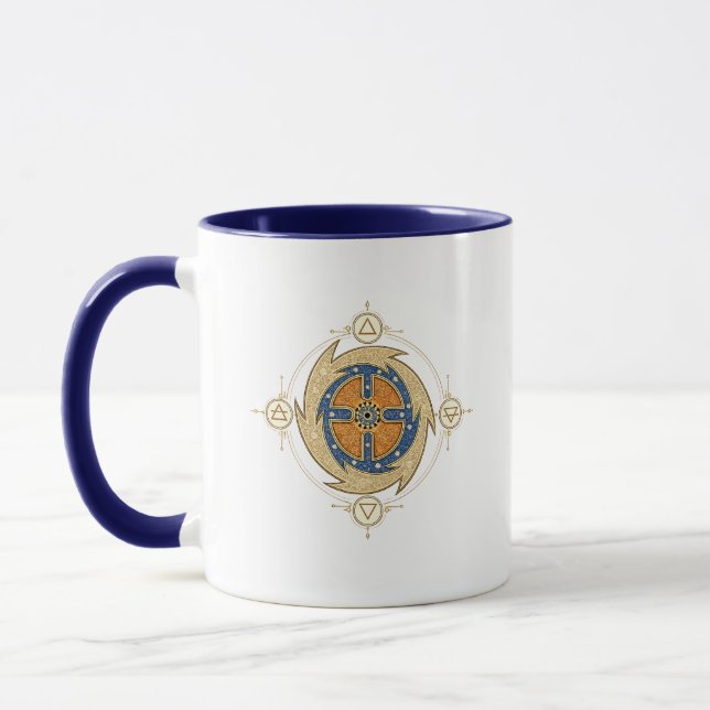 Caneca Quatro Elementos Mandala Marroquina Geometria Sagr (Esquerda)