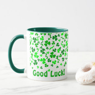Caneca Quatro Folhas de Trevo de Boa Sorte Personalizadas