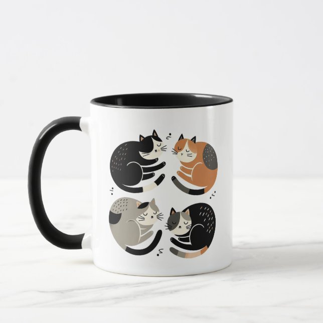 Caneca Quatro gatos dormindo em um círculo - Ritual Puro (Esquerda)