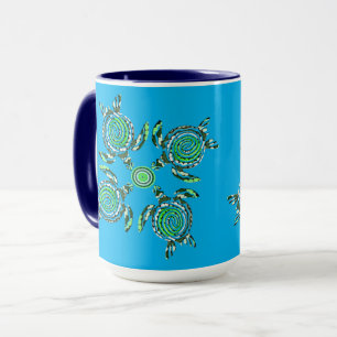 Caneca Quatro Tartarugas Verdes Arte Dot