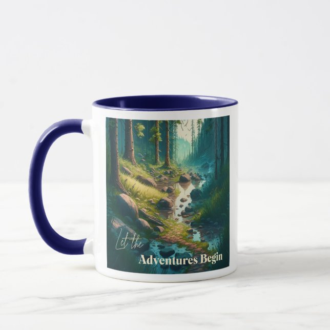 Caneca Que as Aventuras Começem | Tema Acampamento (Esquerda)