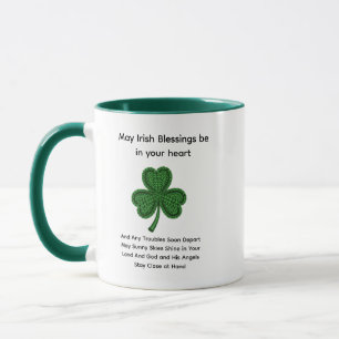 Caneca Que as Bênçãos Irlandesas Estejam no Seu Coração S