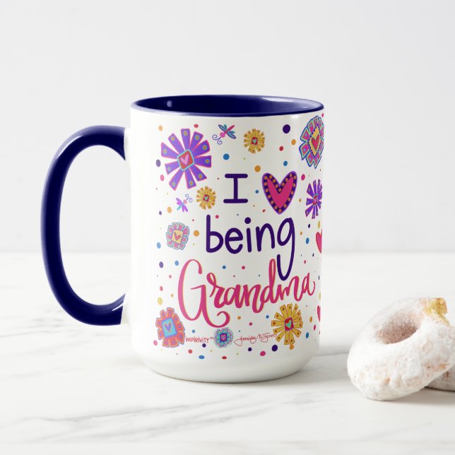 Caneca Que Bom Que Adoro Ser Vovó Inspirividade Café Mug (Com Donut)