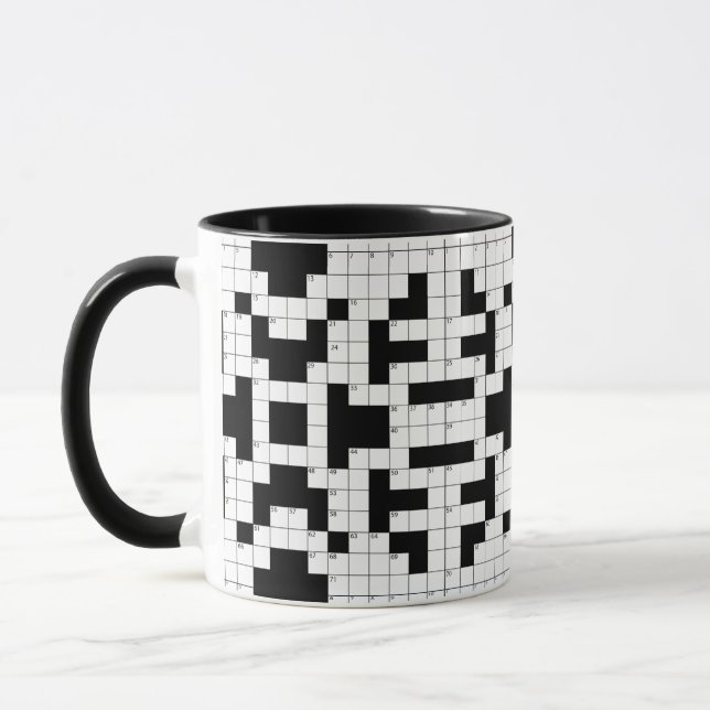 Caneca Quebra-cabeça Design de Palavra Cruzada (Esquerda)